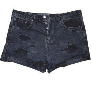 🌺 FOREVER 21 HIGH WAISTED DISTRESSED CUT-OFFS LA BLACK DENHAM SHORTS.  Sz.31